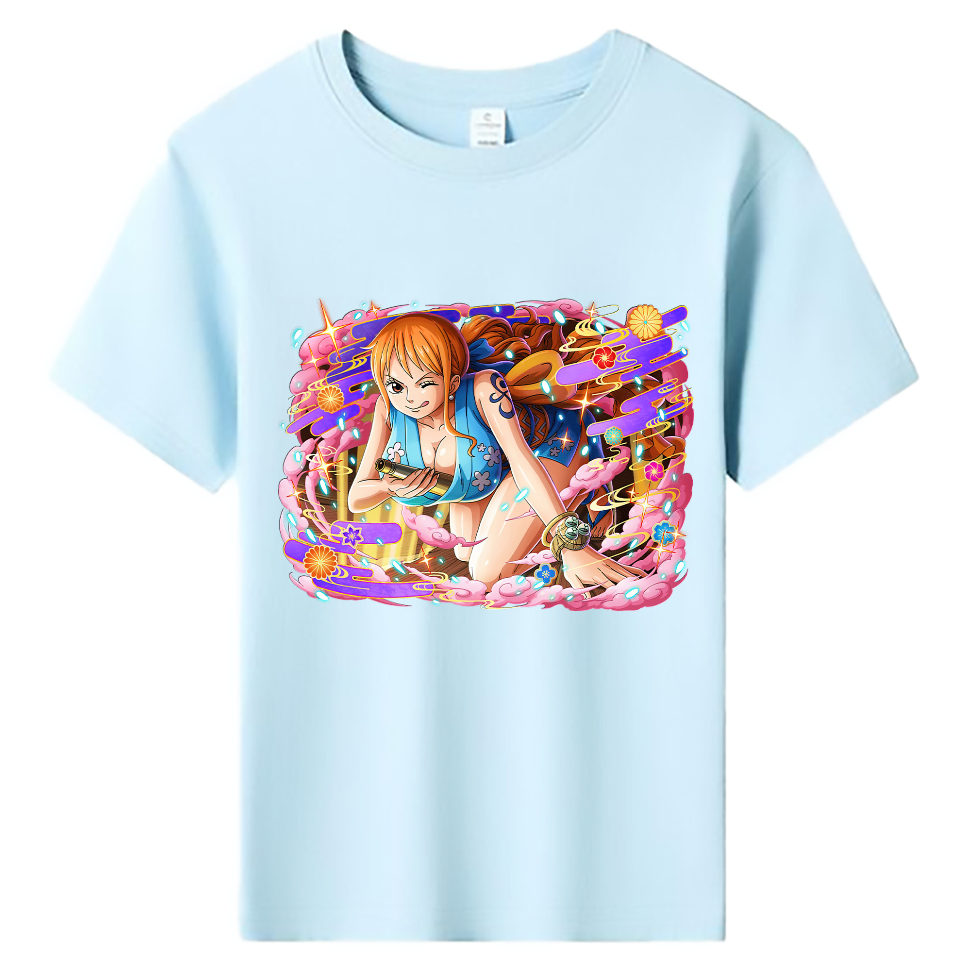 （画像用） ワンピース ナミ ONE PIECE Nami 綿100％キッズTシャツ（フロントプリント）